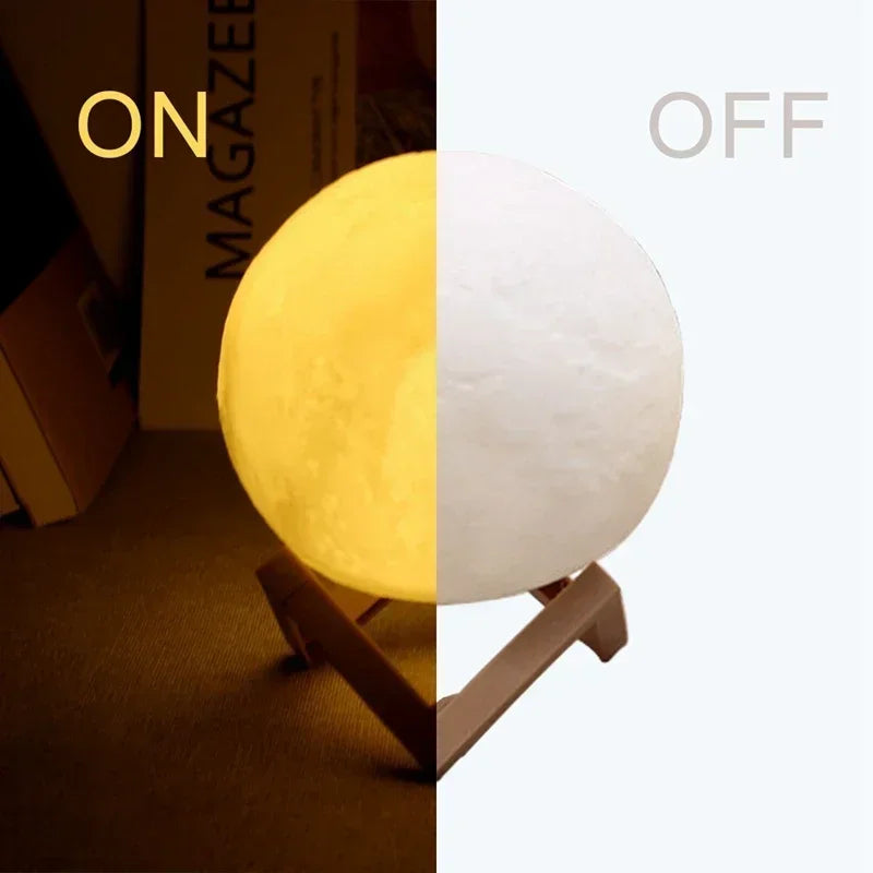 Moon Lamp LED Night Light - 8CM 3D Print Decor